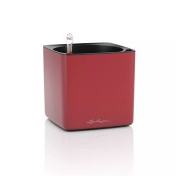 Кашпо с автополивом CUBE Premium 14 красное матовое Lechuza 13502