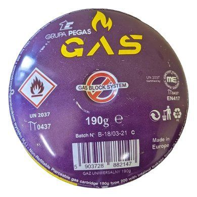 Газовый прокалываемый картридж 190 г Grupa Pegas 82147