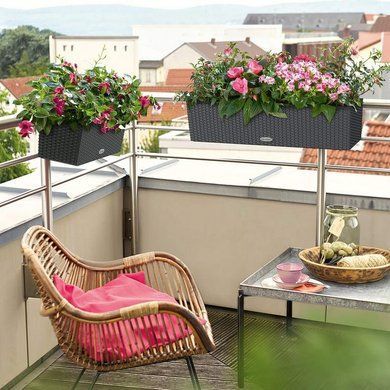 Балконное кашпо с автополивом Balconera Cottage 50 мокко Lechuza 15605