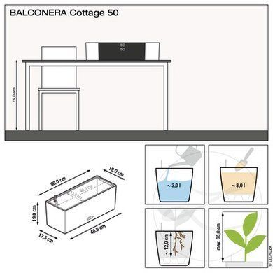 Балконное кашпо с автополивом Balconera Cottage 50 мокко Lechuza 15605