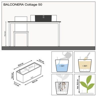 Балконное кашпо с автополивом Balconera Cottage 50 бежевый Lechuza 15446