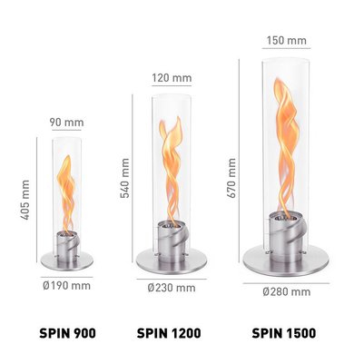 Біокамін-настільний вогонь Spin 1500 з біо-пальником Silver Hoefats 00509