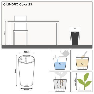 Кашпо с автополивом CILINDRO Color 23 белый Lechuza 13940