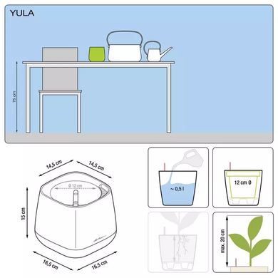 Розумний вазон YULA, білий/зелений Lechuza 13872