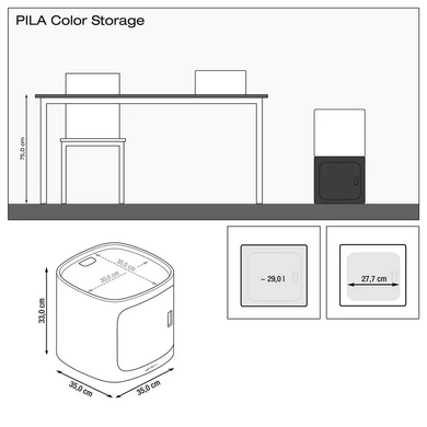 Модуль-хранилище Storage для вазона PILA Color Planter, серый Lechuza 15926