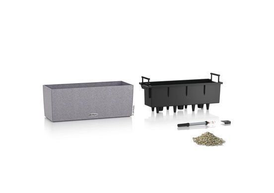 Балконное кашпо с автополивом Balconera Stone 50 серый камень Lechuza 15650