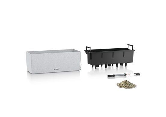 Балконное кашпо с автополивом Balconera Stone 50 кварцевый белый Lechuza 15657