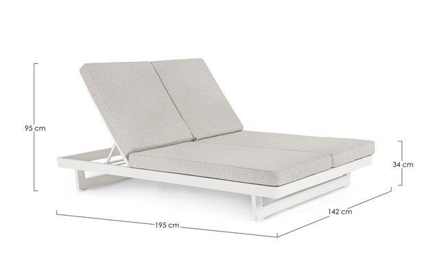 Шезлонг двойной Infinity White bizzotto 0663430