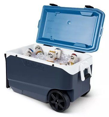 Изотермический контейнер на колёсах MAXCOLD LATITUDE 90 ROLLER, серый с синим, 85 л, Igloo 0342233448878