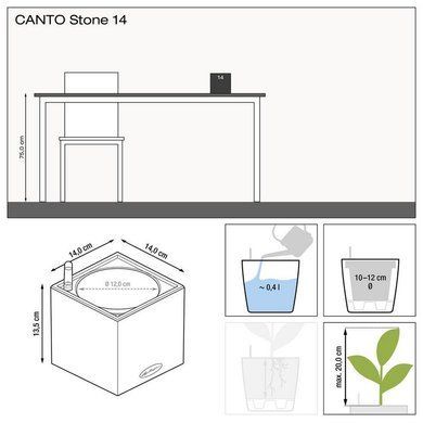 Кашпо с автополивом CANTO Stone 14 графитовый чёрный Lechuza 13472